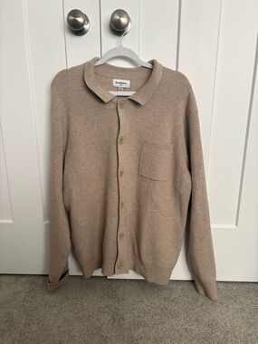 Goodfellow & Co Tan Knit Polo-Style Button Cardigan